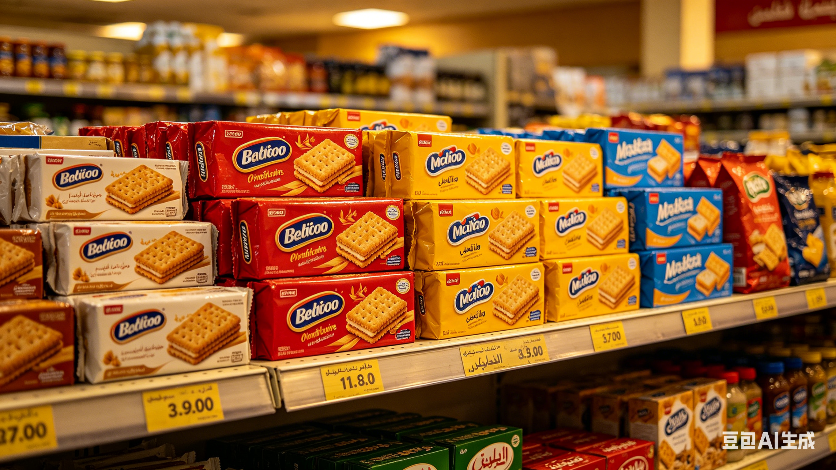 中东超市货架（饼干类产品陈列）